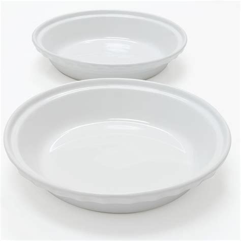 Chantal Deep 9.5 in. Glossy White Round Ceramic Pie Dish (2-Pack)-93 ...