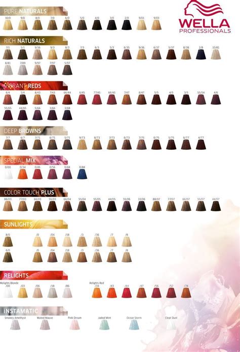 Wella Professionals Color Touch Color Chart 2017 | Wella hair color ...