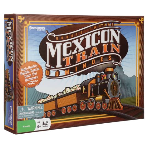 Pressman Mexican Train Dominoes - Beautiful High-Quality Color Dot Double 12 Dominoes Set ...