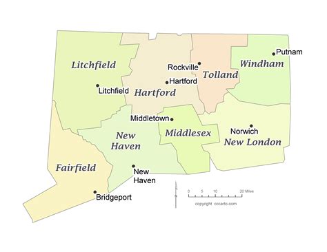 Connecticut County Map Connecticut Counties, 54% OFF