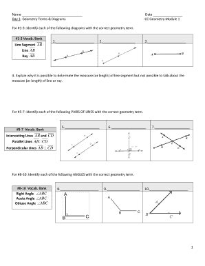 Fillable Online Day 1: Geometry Terms & Diagrams Fax Email Print - pdfFiller