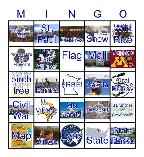 Minnesota BINGO! Bingo Card