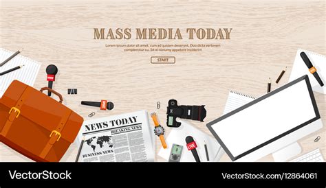 Mass media background in a flat stylePress Vector Image