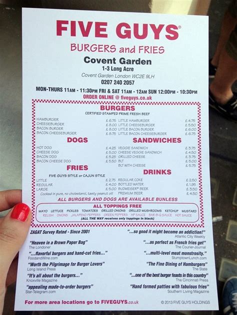 Five Guys Covent Garden London Review - American Burgers Come To The UK