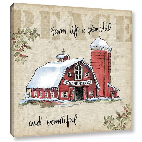 Laurel Foundry Modern Farmhouse Country Christmas Painting Print on Wrapped Canvas | Wayfair