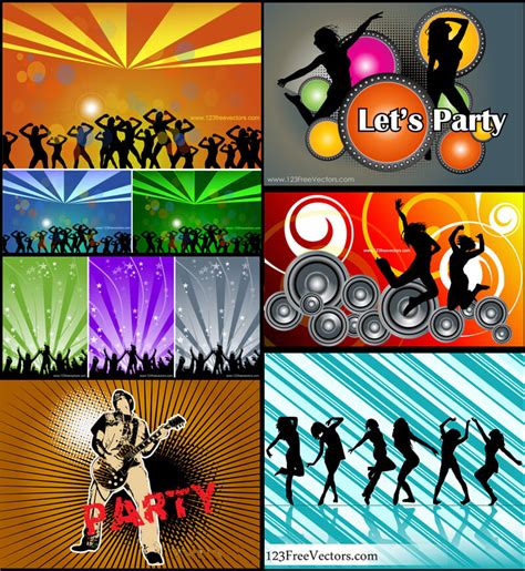 Dance Party Background Free Vector Pack