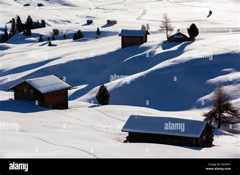 Winter sunrise over Alpe di Siusi Dolomites, Italy Stock Photo - Alamy