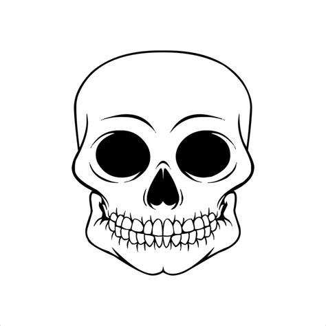 human skeleton skull logo, skull silhouette isolated on white background. skull vector, horrible ...