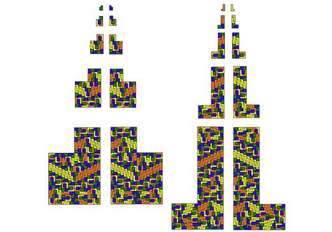 First four iterations of a substitution tiling using each reflection of ...