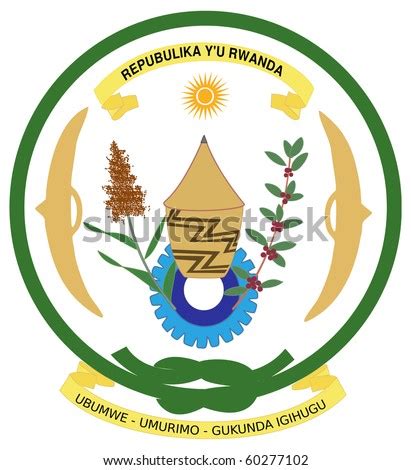 Rwanda Coat Of Arms, Seal Or National Emblem, Isolated On White Background. Stock Photo 60277102 ...