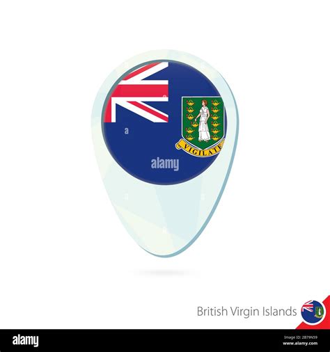 British Virgin Islands flag location map pin icon on white background ...