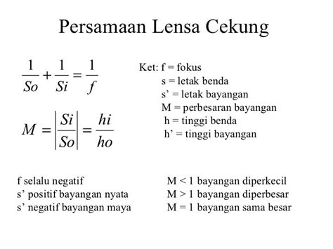 Rumus Lensa Cekung Dan Cembung | PELAJARANKU