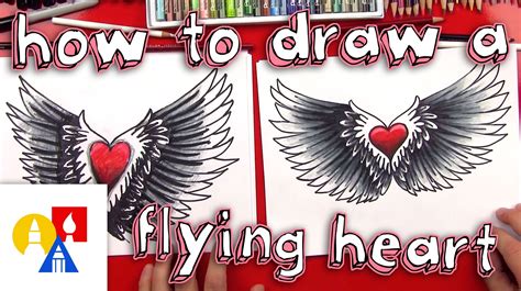 How To Draw A Heart With Wings Valentines Day Art For Kids Hub | Images ...