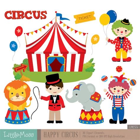 Circus Digital Clipart Circus Clipart Carnival Clipart | Etsy