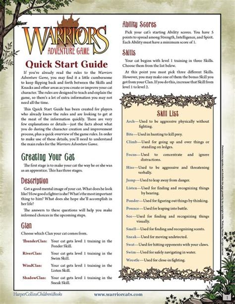 Warriors Adventure Game Quick Start Rules | RPG Item | RPGGeek