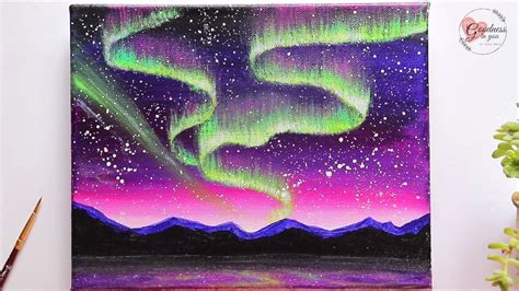 Northern Lights / Easy Aurora painting Technique for Beginners ...