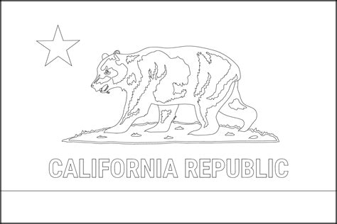 California State Flag Coloring Page Printable - Printable Word Searches