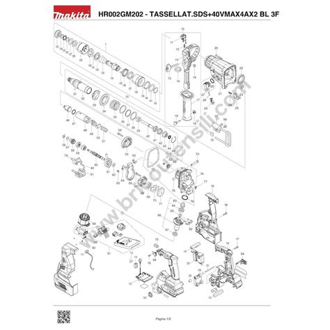 Makita Spare Parts for Cordless Hammer Drill HR002GM202