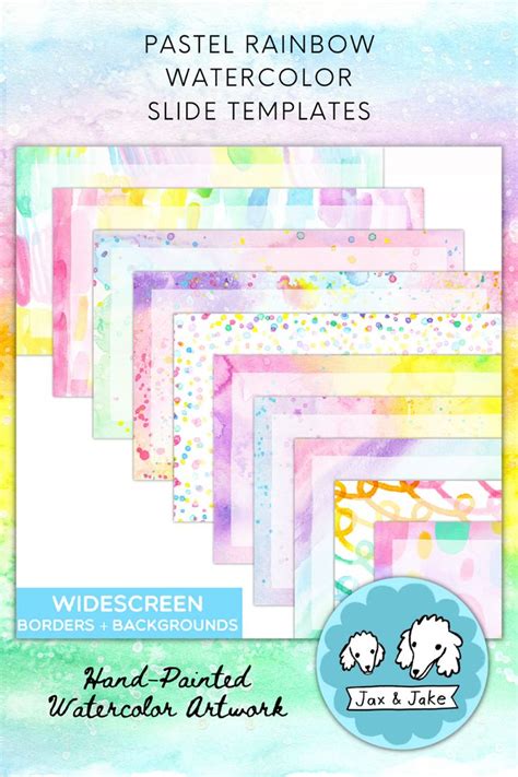 PASTEL Rainbow SLIDE Backgrounds Clipart - Spring Google Slides ...