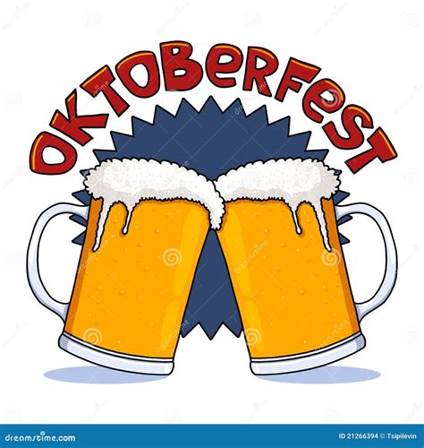 Oktoberfest Beer Mugs Illustration on White Background Editorial Stock Image - Illustration of ...