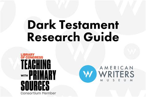 Dark Testament - Educational Resources | American Writers Museum Exhibits