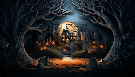 Premium AI Image | photo Halloween wallpaper with evil pumpkins