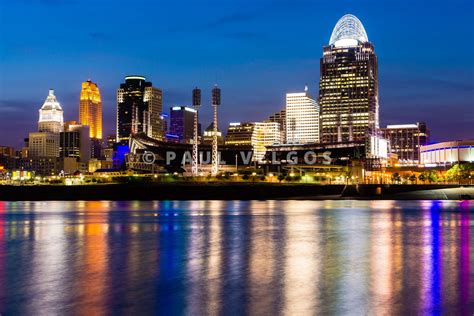 Wall Art Print & Stock Photo: Cincinnati Skyline at Night Large Canvas ...