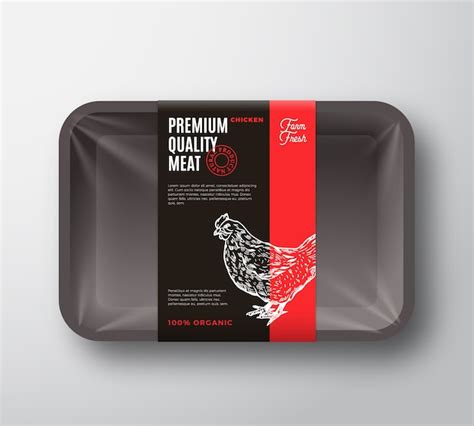 Premium Vector | Premium quality chicken meat package and label stripe.