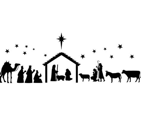 Nativity Scene SVG Nativity SVG PNG eps dxf jpg instant | Etsy | Nativity scene silhouette ...