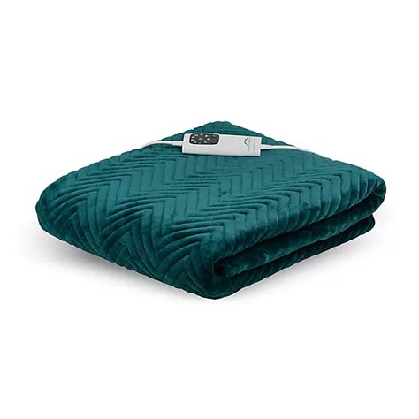 Dreamland Herringbone Emerald Heated Throw | Lakeland