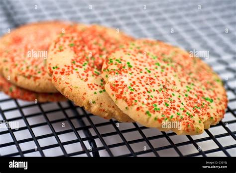 Christmas Sugar Cookies with red and green sprinkles Stock Photo - Alamy