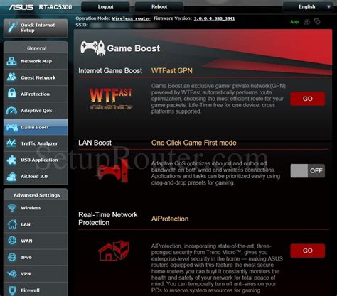 Asus RT-AC5300 Screenshot GameBoost