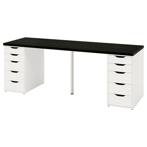 LAGKAPTEN / ALEX desk, black-brown/white, 783/4x235/8" - IKEA