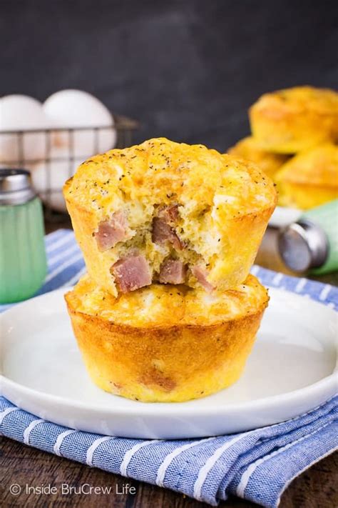 Baked Ham and Cheese Egg Muffins Recipe - Inside BruCrew Life