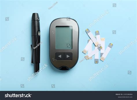 Digital Glucometer Lancet Pen Test Strips Stock Photo 2105386964 ...