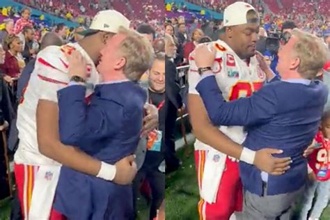 Roger Goodell and Chris Jones celebration hug at Super Bowl confuses ...