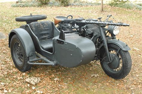 1942 Zundapp KS750 Military Motorcycle with Sidecar Mounted Machine Gun ...