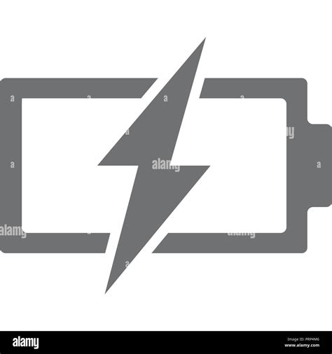 Vector power battery with lightning bolt icon. Fully discharged ...