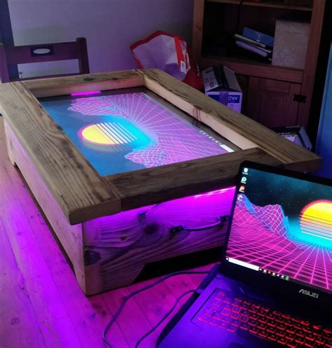 Gaming Table with Screen ans LEDs | Dnd table, Table games, Dnd room