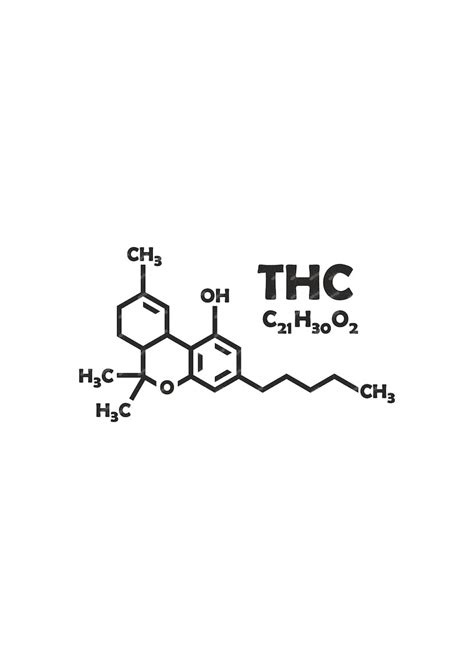 THC Molecule, Vector Graphic, Instant Download, Cut File, Tetrahydrocannabinol, Marijuana ...