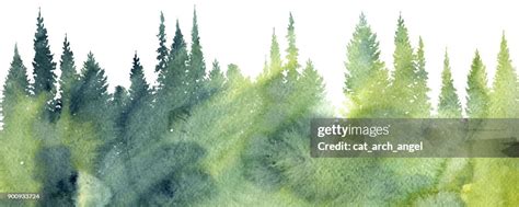 Watercolor Landscape With Trees High-Res Vector Graphic - Getty Images