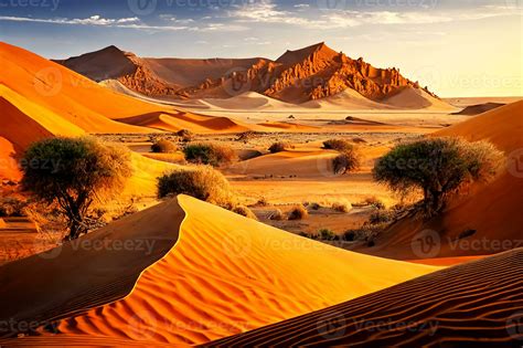 The Sahara Desert in Morocco. Desert landscape. 23372420 Stock Photo at Vecteezy