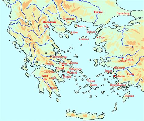 Map of the Aegean World, c.480 BCE - Livius | Map, World, Aegean