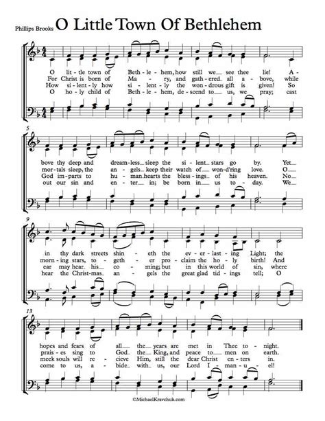 Free Choir Sheet Music – O Little Town Of Bethlehem (Forest Green) – Michael Kravchuk