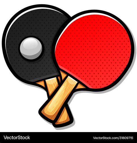 Table tennis paddles cartoon Royalty Free Vector Image