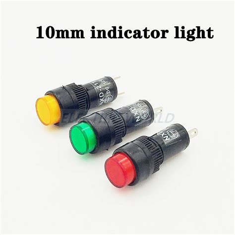 LED Metal Indicator light 10mm waterproof Signal lamp POWER LIGHT DC12V DC24V AC220V red yellow ...