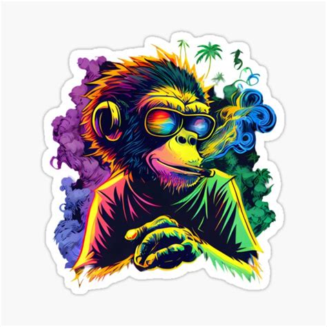 " monkey smoking weed art" Sticker for Sale by simobusiness | Redbubble