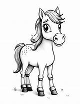 Free Cartoon Horse Coloring Page 33  Adventure sketch template