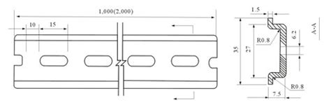 Aluminium din rail 35mm width - Distribution board,circuit breaker,fish ...