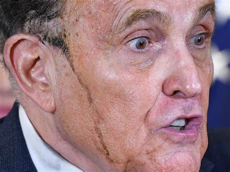 Donald Trump lawyer Rudy Giuliani’s hair dye runs down his face during press conference | Daily ...